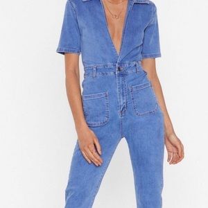 Nastygal denim jumpsuit